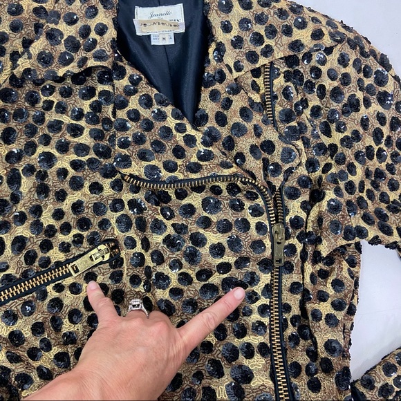 Jeanette Kastenberg Sequin Leopard Biker Jacket - Picture 13 of 16